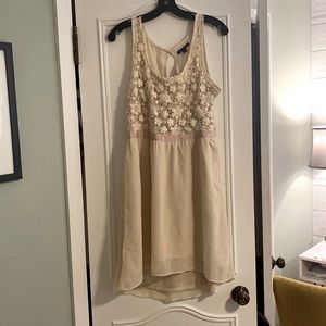 American eagle cream open back dress